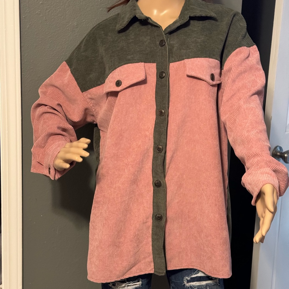 Women’s Corduroy Jacket Long Sleeve Shacket